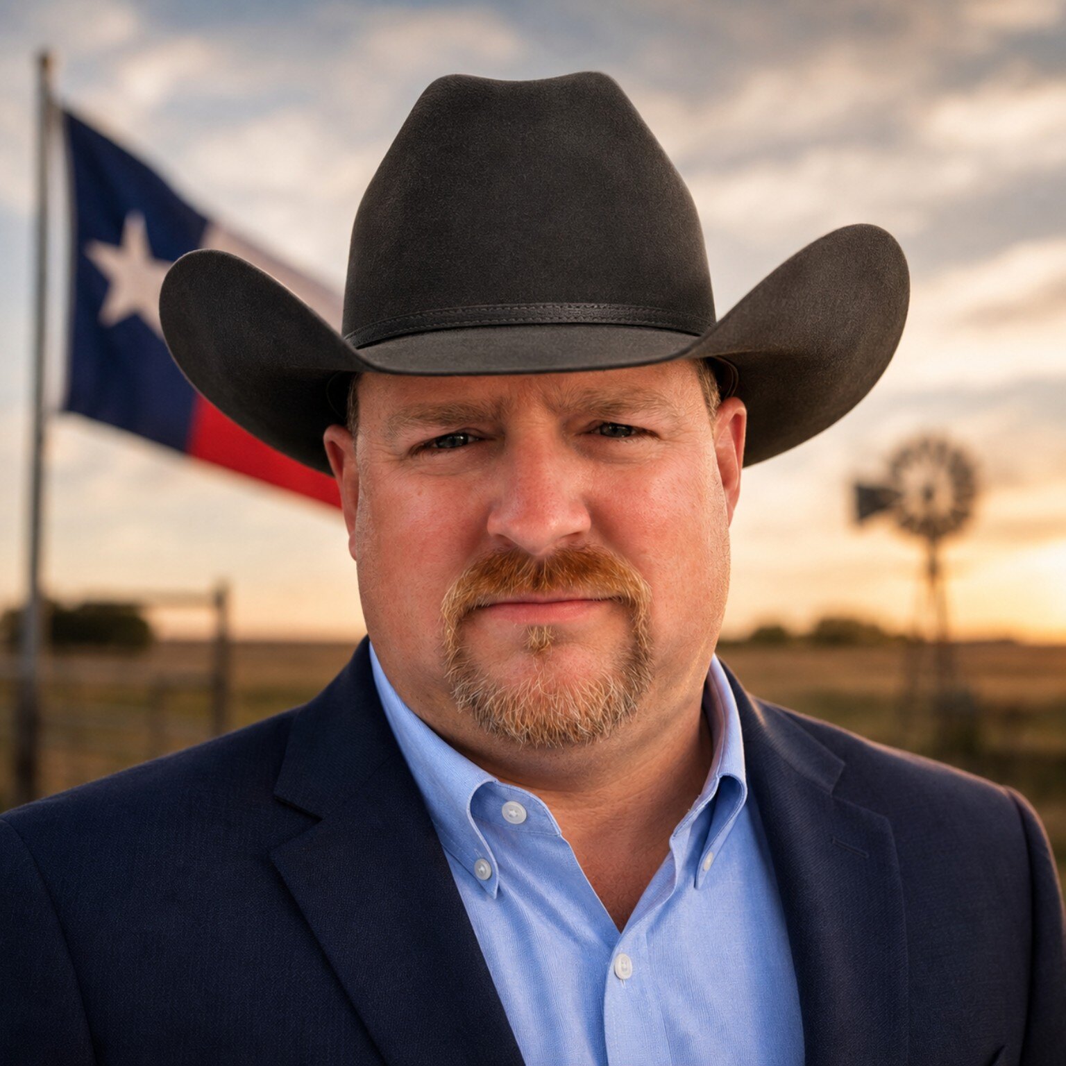 Portrait of Tim Foster in a black cowboy hat